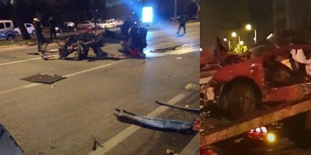 Kahramanmaraş’ta ağaca çarpan otomobil ikiye bölündü: 1 ağır yaralı