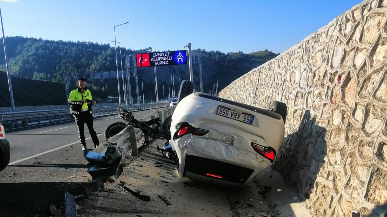 Kahramanmaraş’ta kontrolden çıkan otomobil takla attı