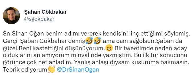 Dr. SİNAN OĞAN ÖZÜR DİLEDİ