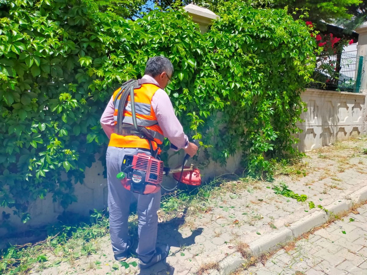 Onikişubat’ta yabani otlar temizleniyor, sokaklar estetik bir görünüme kavuşuyor
