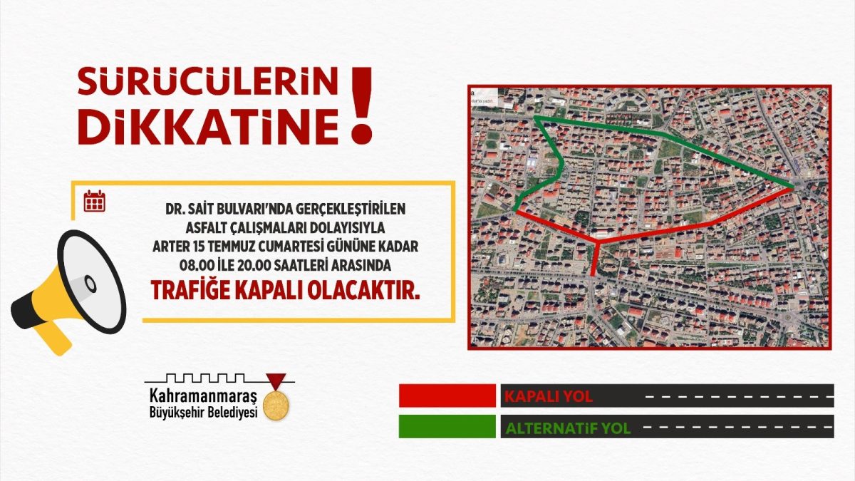 Büyükşehir’den Sürücülere Alternatif<br>Güzergâh Uyarısı!