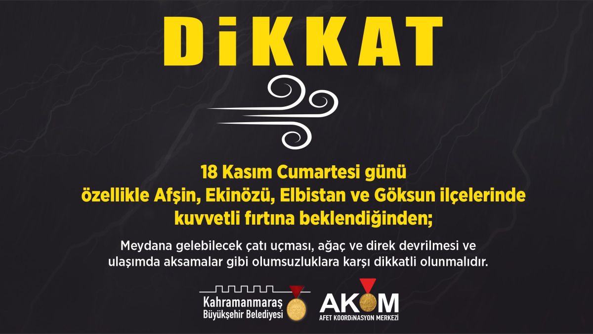 Büyükşehir’den Kuvvetli Fırtına Uyarısı!