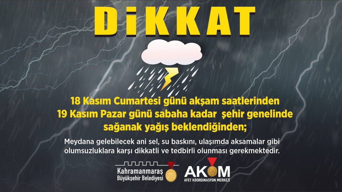 Büyükşehir, Sağanak Yağışa Karşı Vatandaşları Uyardı!