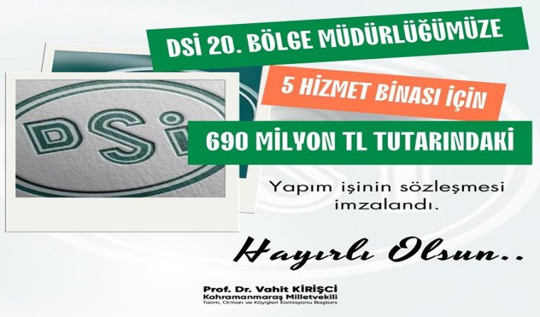 Kirişci, “Kahramanmaraş’a 690 Milyon Tl’lik 5 Hizmet Binası’nın Projesi İmzalandı”