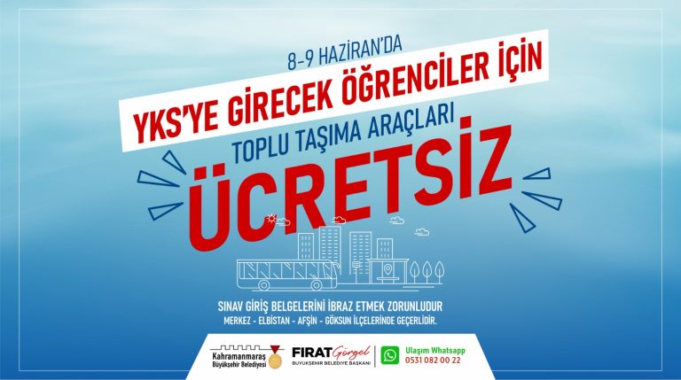 Büyükşehir’den YKS Adaylarına Ücretsiz Ulaşım