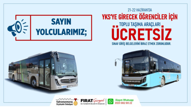 Büyükşehir’den YKS Adaylarına Ücretsiz Ulaşım