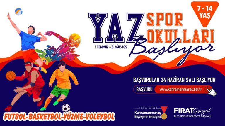 Büyükşehir’in Yaz Spor Okulları’na Kayıtlar 24 Haziran’da Başlıyor!