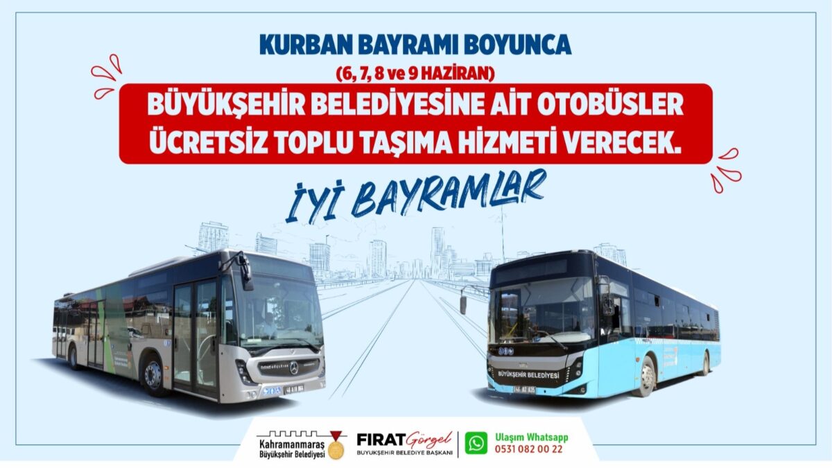 Bayram Süresince Büyükşehir Belediye Otobüsleri Ücretsiz!