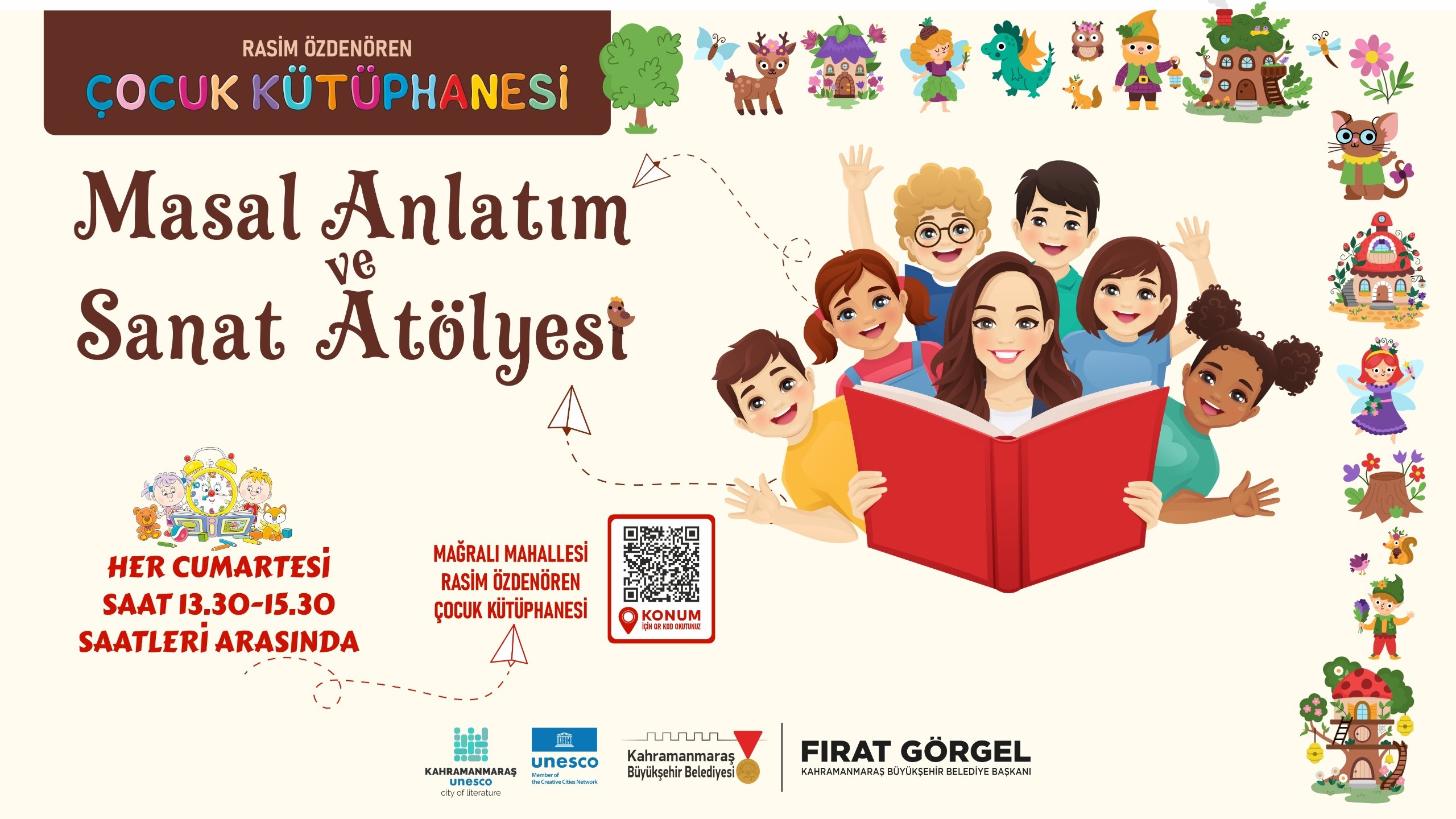 Büyükşehir’in Masal Anlatım ve Sanat Atölyesi Minikleri Bekliyor