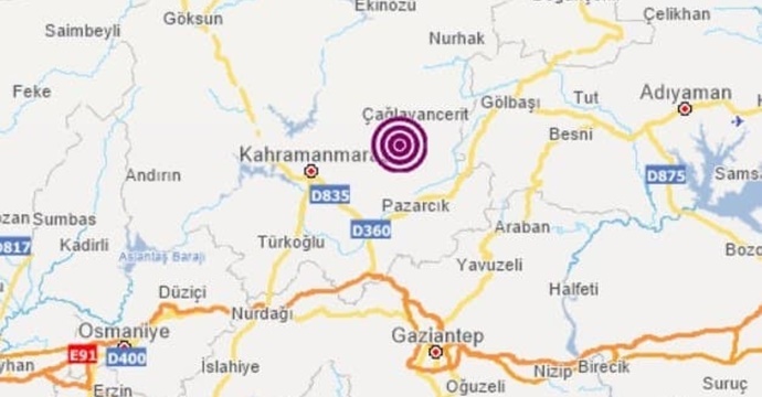 Kahramanmaraş’ta 3.2 büyüklüğünde deprem!