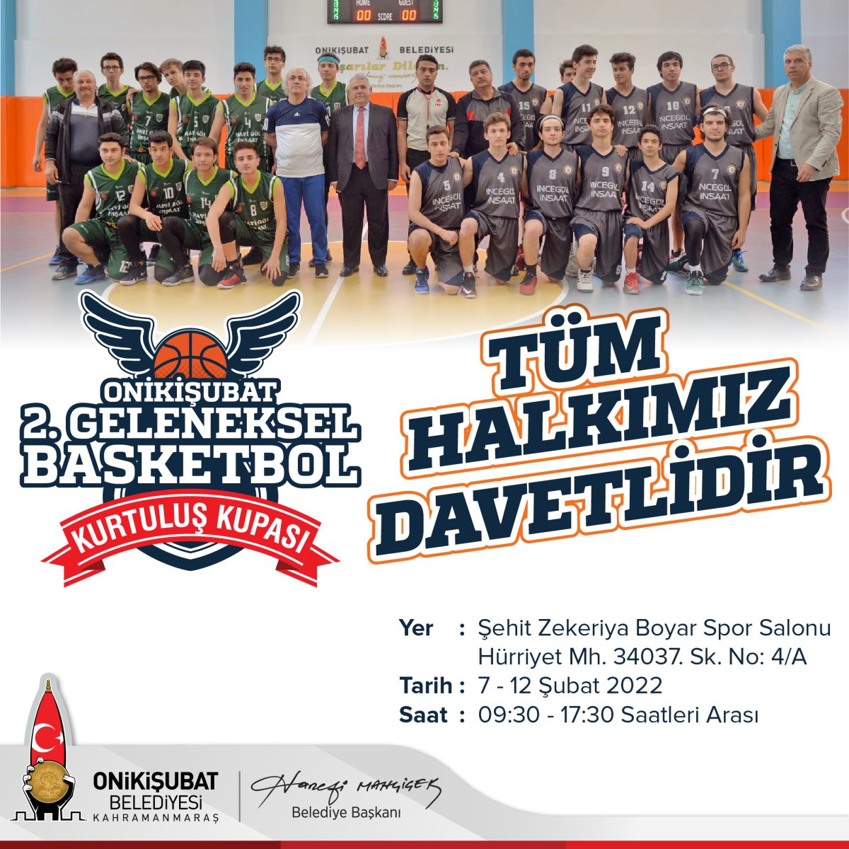 Kahramanmaraş’ta basketbol turnuvası başlıyor