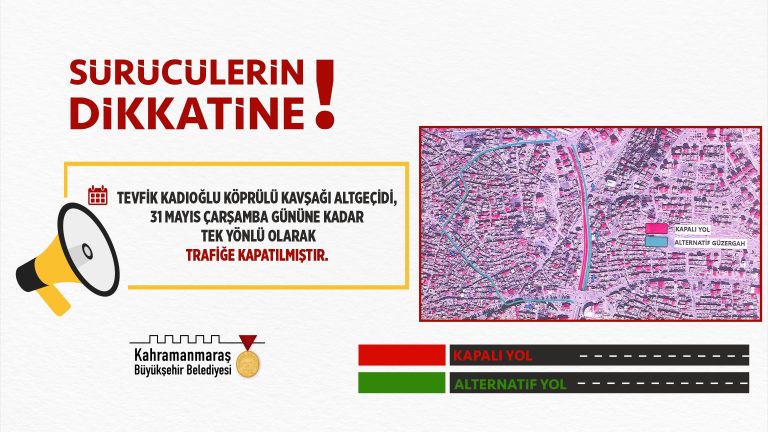 <strong>Büyükşehir’den Alternatif Güzergâh Uyarısı</strong><strong>!</strong>