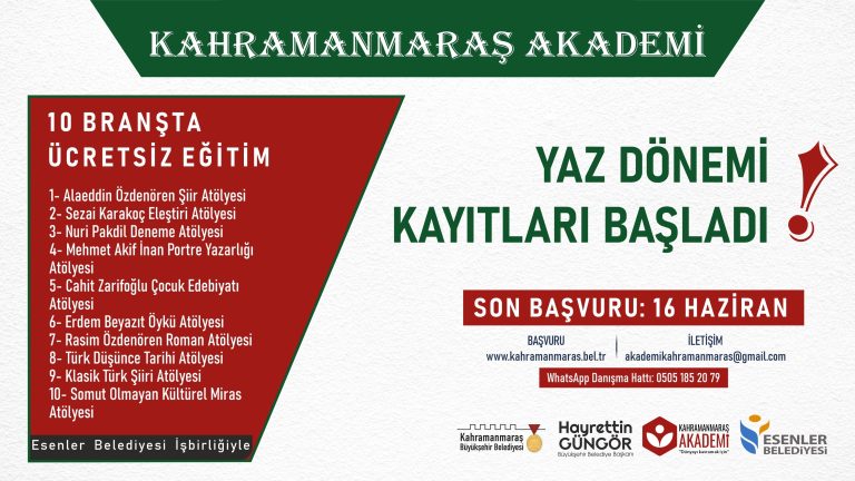 Kahramanmaraş Akademi’de Yaz Dönemi<br>Kayıtları Başladı
