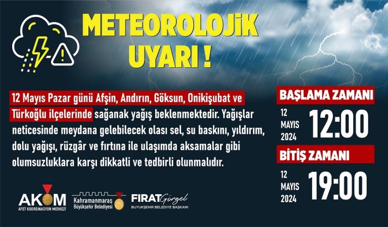 5 İlçede Sağanak Yağış Uyarısı!