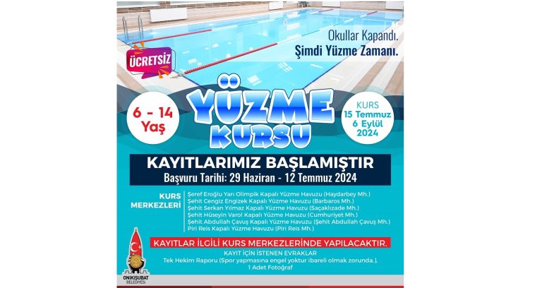 Başkan Toptaş’ın öğrencilere karne hediyesi yüzme kursu oldu