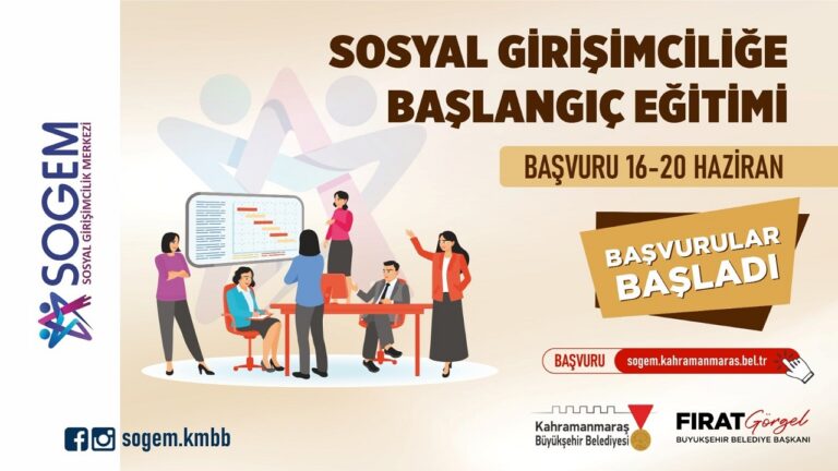 SOGEM’de Sosyal Girişimciliğe Başlangıç Eğitimi’ne Başvurular Başladı!