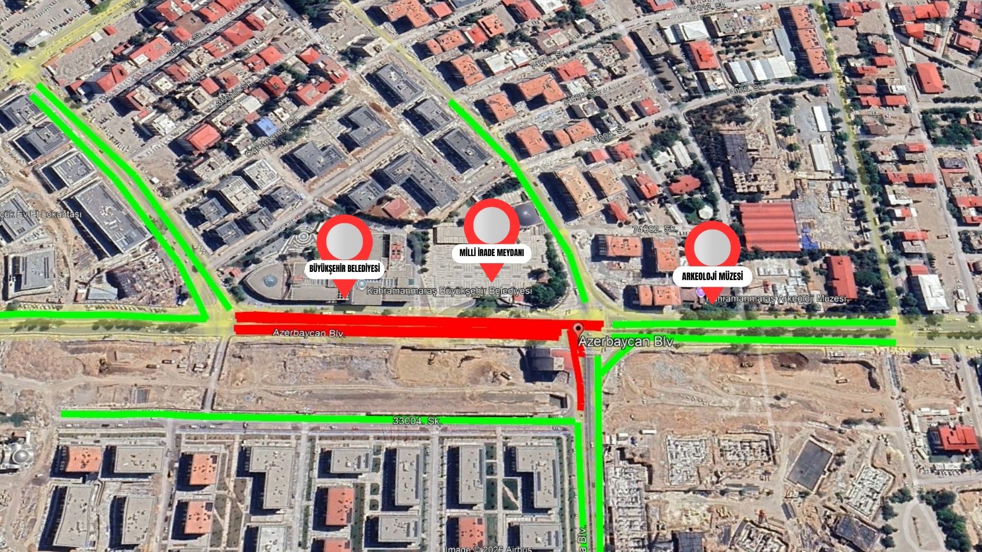 Sürücülerin Dikkatine; Azerbaycan Bulvarı’nda Geçici Trafik Düzenlemesi!