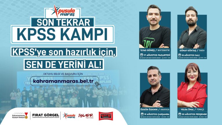 Pusula Maraş’tan KPSS Adaylarına Son Tekrar Kampı